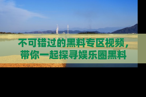 不可错过的黑料专区视频，带你一起探寻娱乐圈黑料