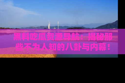 黑料吃瓜资源导航：揭秘那些不为人知的八卦与内幕！
