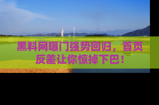 黑料网曝门强势回归，首页反差让你惊掉下巴！