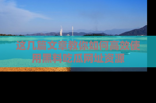 这几篇文章教你如何高效使用黑料吃瓜网址资源
